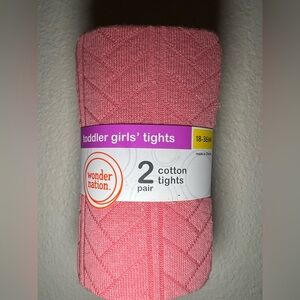 Wonder Nation Girls' Burgundy and Pink Tights